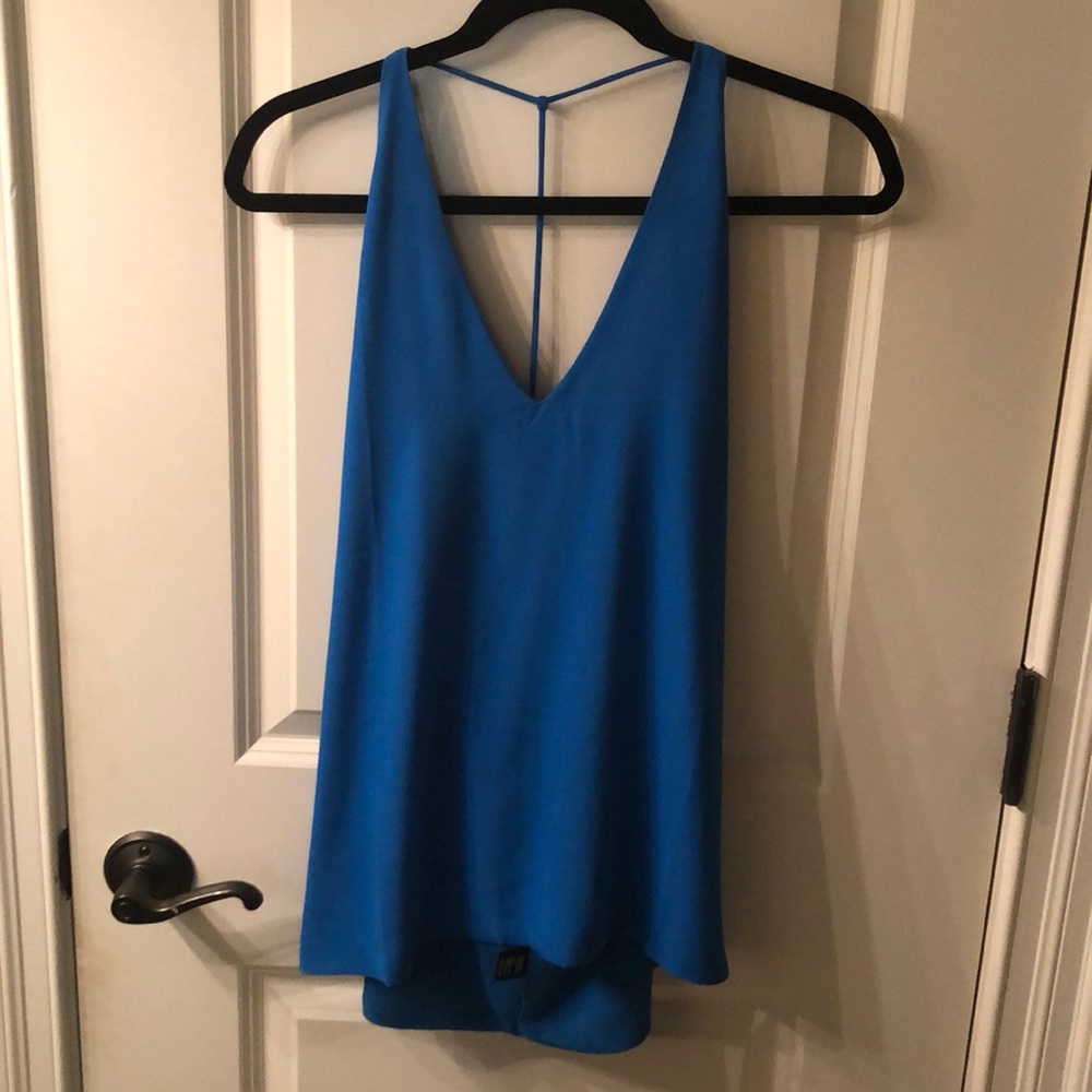 Beautiful blue open back top